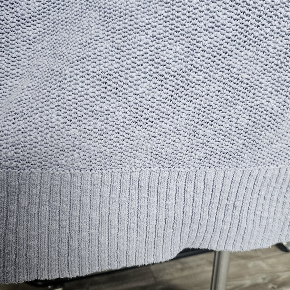 Everlane Linen blend V-neck Pullover Blue Sweatshirt Size S - Picture 4 of 6